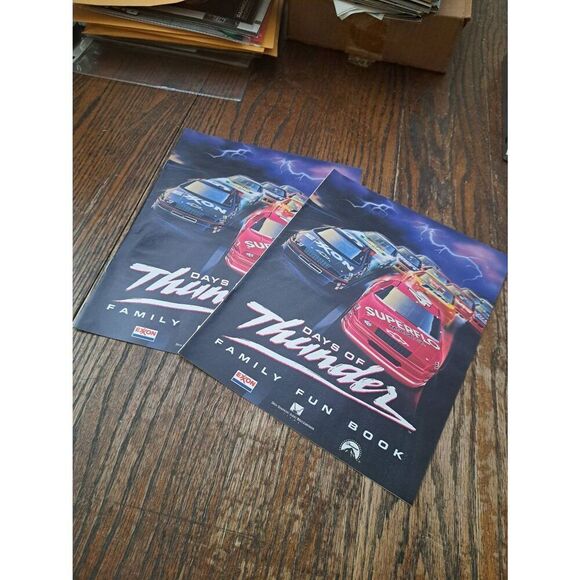 Lot of 2 Days of Thunder Family Fun Books 1990 NASCAR Paramount Exxon Promo - Picture 1 of 12